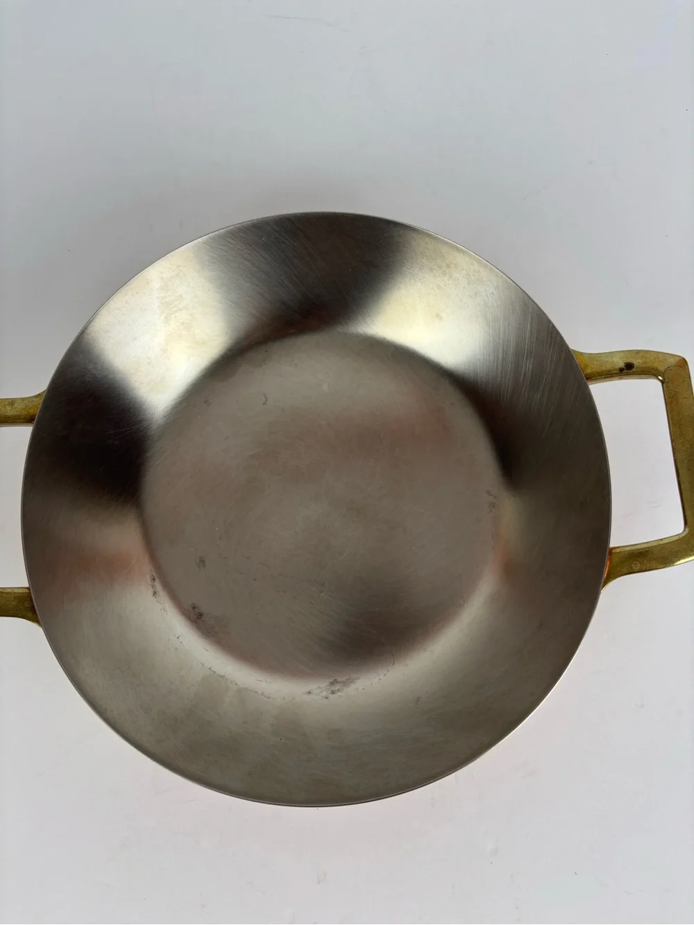 Vintage Paul Revere 1801 Signature Copper 8.5 inch Au Gratin Pan Brass Handles